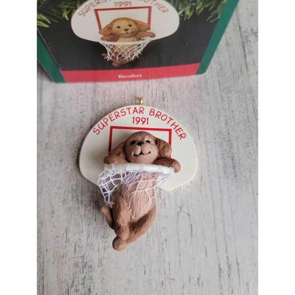 Hallmark 1991 brother ornament Xmas basketball - Picture 2 of 5
